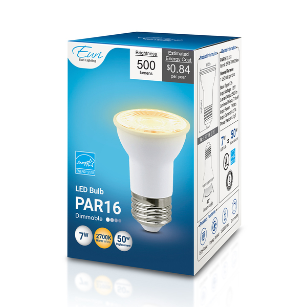 Euri Lighting LED PAR16 50W Dim ES EP16-7W4020ew